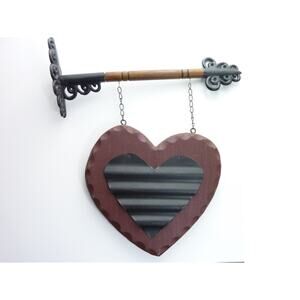 Vintage Wood & Metal Protruding Wall Hanging Sign